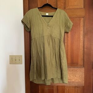 ROVE Olive Green Linen Dress